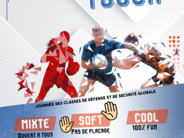 Affiche du tournoi de touch rugby pour la journée des classes défense le 22 mai 2025